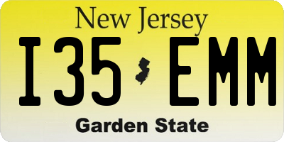 NJ license plate I35EMM