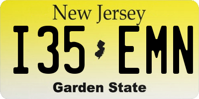 NJ license plate I35EMN