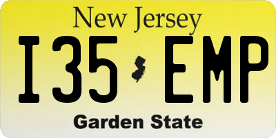 NJ license plate I35EMP