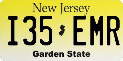NJ license plate I35EMR