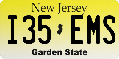 NJ license plate I35EMS