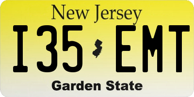 NJ license plate I35EMT