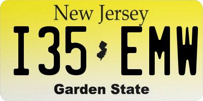 NJ license plate I35EMW