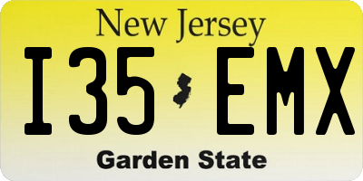 NJ license plate I35EMX