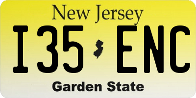 NJ license plate I35ENC