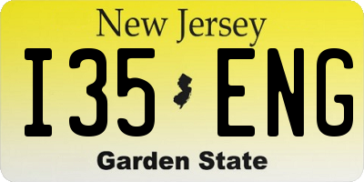 NJ license plate I35ENG