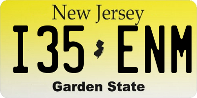 NJ license plate I35ENM