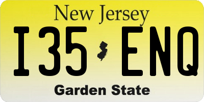NJ license plate I35ENQ