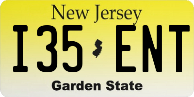 NJ license plate I35ENT
