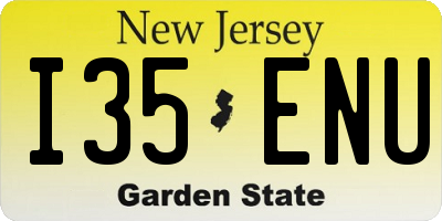 NJ license plate I35ENU