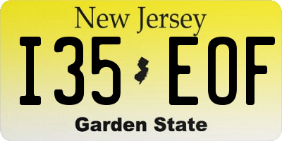 NJ license plate I35EOF