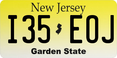 NJ license plate I35EOJ