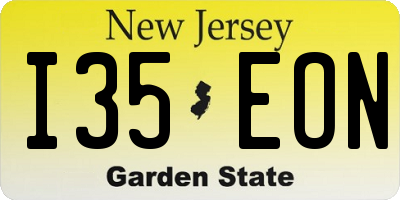 NJ license plate I35EON