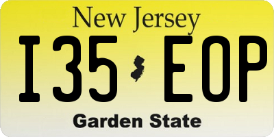 NJ license plate I35EOP