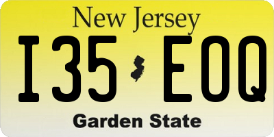 NJ license plate I35EOQ