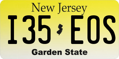 NJ license plate I35EOS