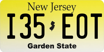NJ license plate I35EOT
