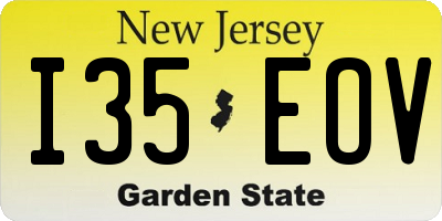 NJ license plate I35EOV