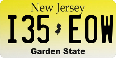 NJ license plate I35EOW