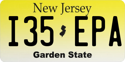 NJ license plate I35EPA