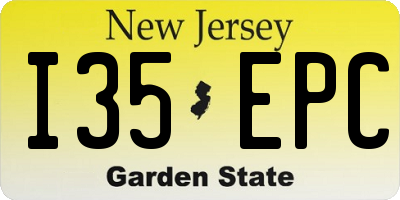 NJ license plate I35EPC
