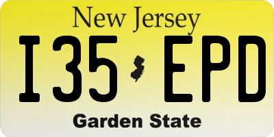 NJ license plate I35EPD