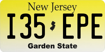 NJ license plate I35EPE