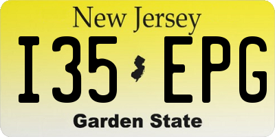 NJ license plate I35EPG
