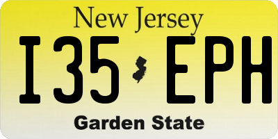 NJ license plate I35EPH
