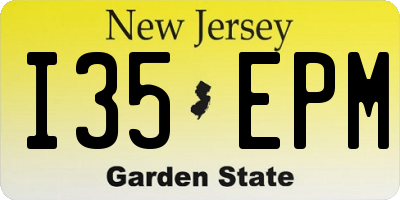 NJ license plate I35EPM