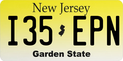 NJ license plate I35EPN
