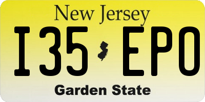 NJ license plate I35EPO