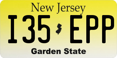 NJ license plate I35EPP