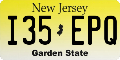 NJ license plate I35EPQ