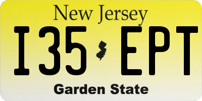 NJ license plate I35EPT