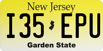 NJ license plate I35EPU