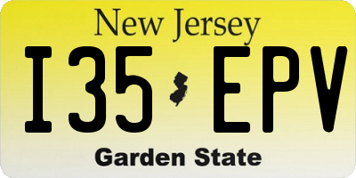 NJ license plate I35EPV