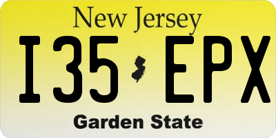 NJ license plate I35EPX
