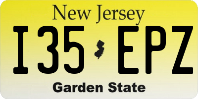 NJ license plate I35EPZ