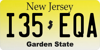 NJ license plate I35EQA