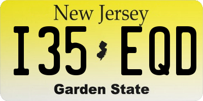 NJ license plate I35EQD
