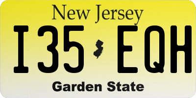 NJ license plate I35EQH