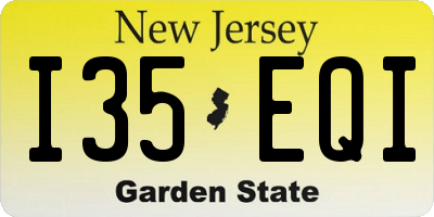 NJ license plate I35EQI