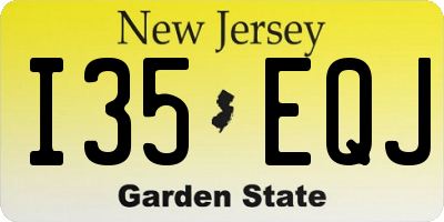 NJ license plate I35EQJ