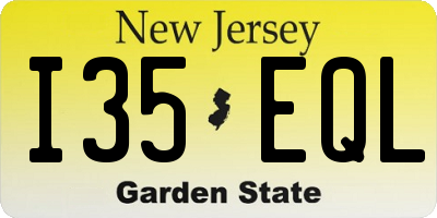 NJ license plate I35EQL