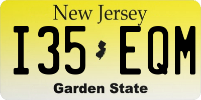 NJ license plate I35EQM