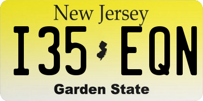 NJ license plate I35EQN