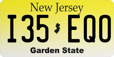 NJ license plate I35EQO
