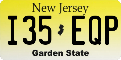 NJ license plate I35EQP