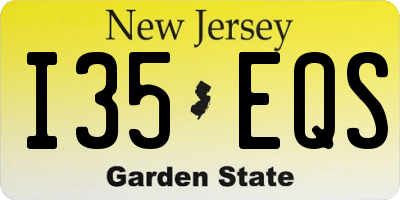NJ license plate I35EQS